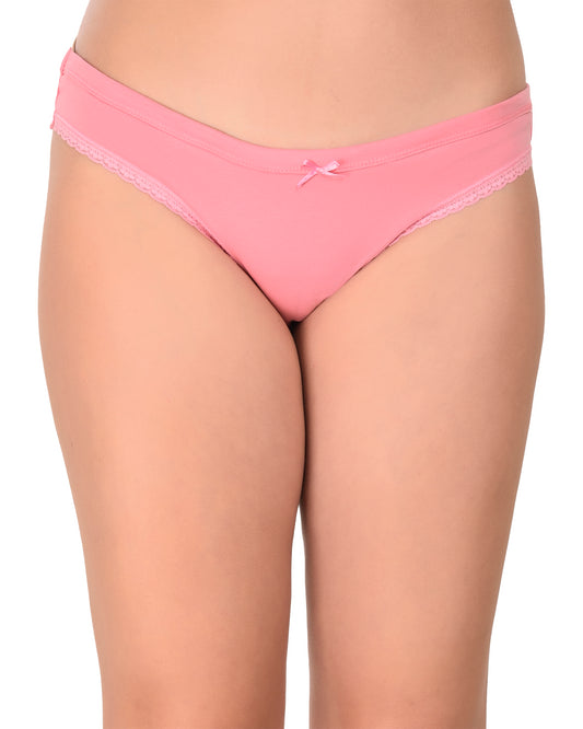 Pink Plain Low Rise Panty