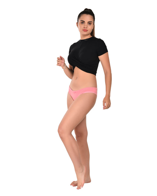 Pink Plain Low Rise Panty