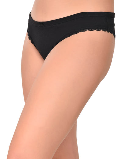 Black lace-trimmed underwear
