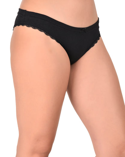 Pack of 3 Women’s Mid Rise Panties – White, Black & Grey Soft Stretch Everyday Wear