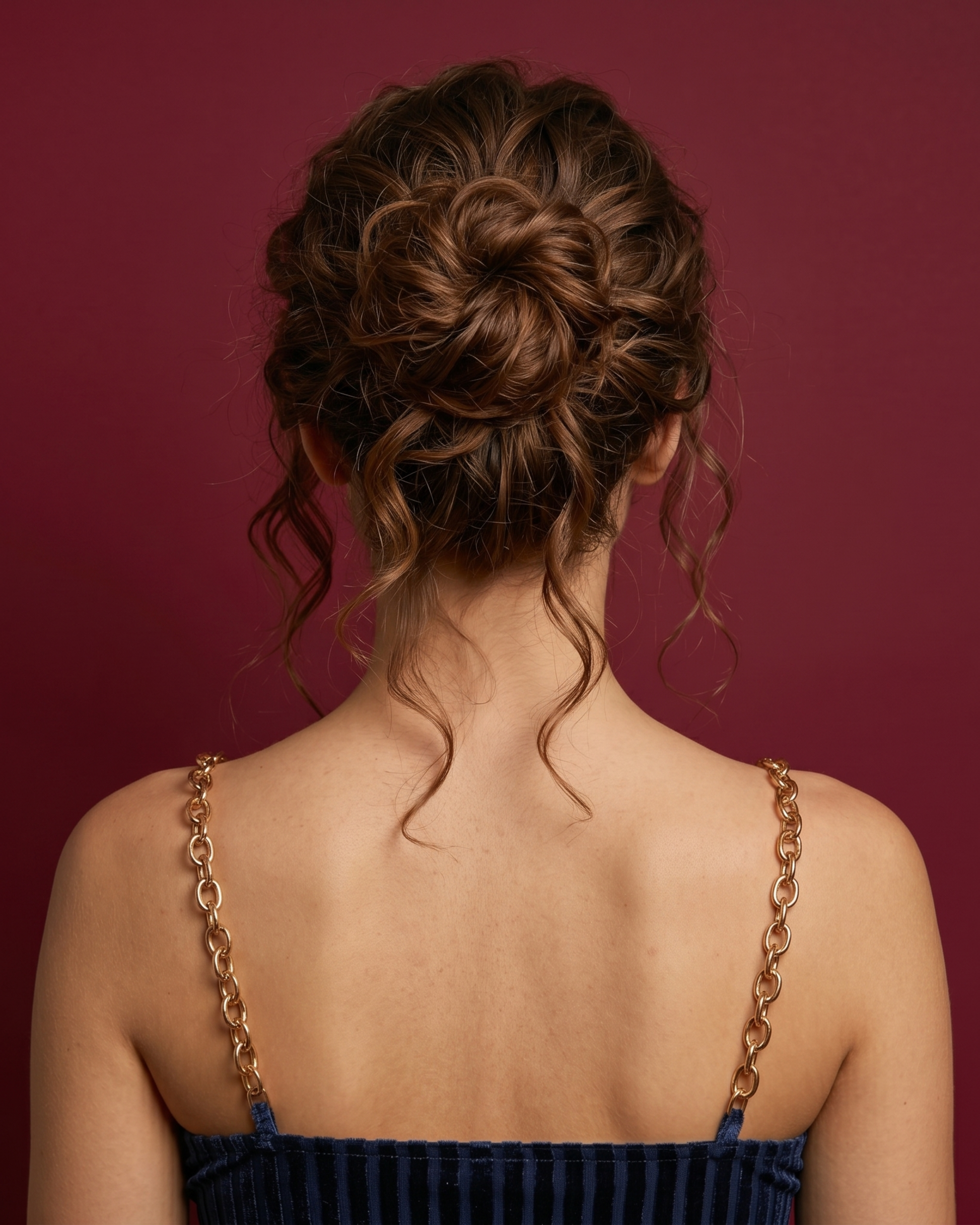 Women’s Adjustable Replacement Bra Straps – Black Beaded & Gold Chain Set