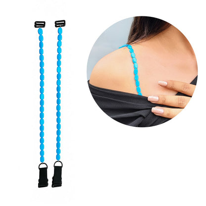 Pack of 3 Designer Bra Straps – Yellow Beads, Blue Beads & Black Chain | Premium Straps