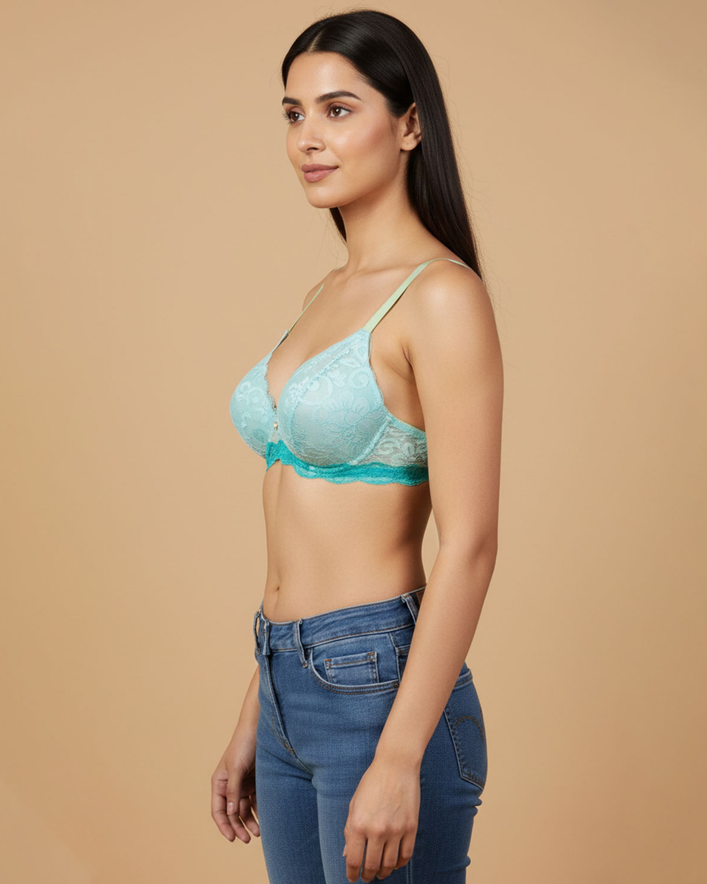 Women’s Wire-Free Non Padded Floral Bras – Pack of 4 Multi-Color