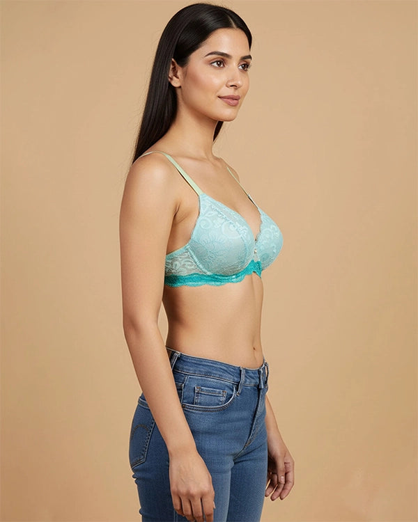 Women's Wire-Free Non Padded Floral Bras - Pack of 4 Multi-Color
