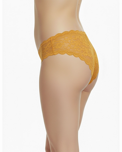 Sheluxe Pack of 2 Purple & Yellow Lace Polyester Panty for Women