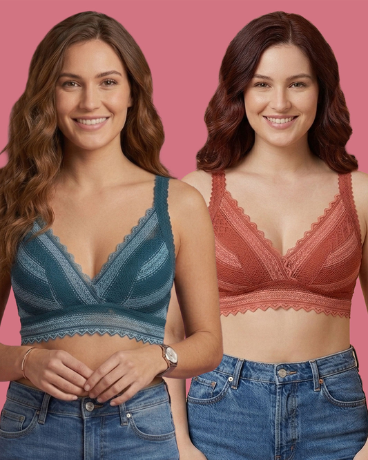 Women Lace Padded Bra (Pack Of 2)