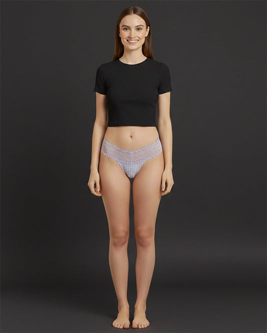 Light Purple Lace Low Rise Thong Panty