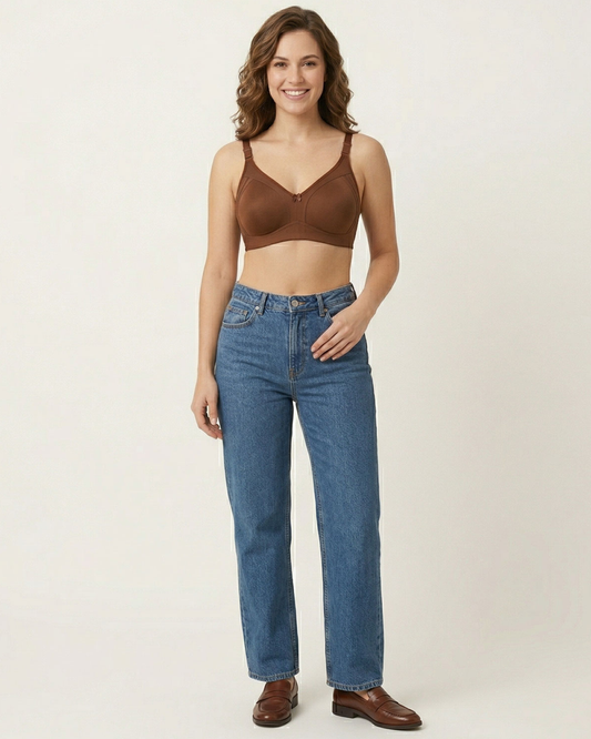Women's Cotton T-Shirt Bra with Adjustable Straps