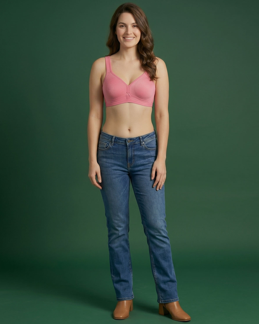 Non-Wired Cotton Blend Bra For Women Daily Wear