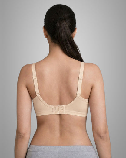 Pack of 3 Women Lightly Padded Wire Free Polyester Purple Beige White Comfort Bra