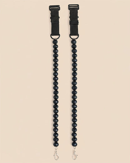 Sheluxe Pack of 2 Beige & Black Bras with Free Beaded Strap Pair