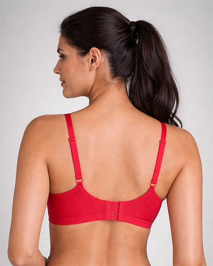 Elegance Scalloped Lace Padded Bra Combo - Pack of 2 (Pink, Red)