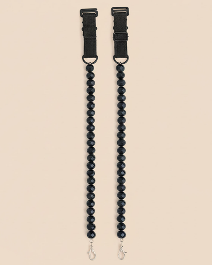 Black Gloss Beaded Bra Strap