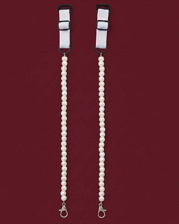 Classic White Pearl Beaded Bra Strap