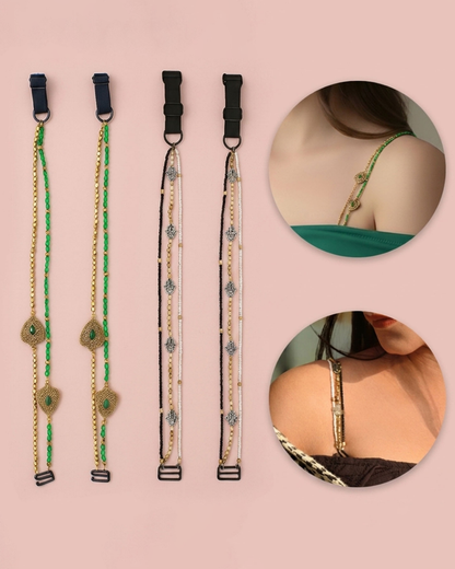 Pack of 2 Adjustable Beaded Bra Straps – Replacement Straps for Women