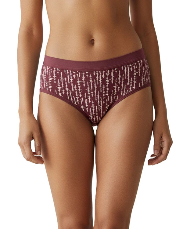 Pack of 3 Women's Mid-Rise Lycra Panties - Blue, Brown & Green with White Lining Design