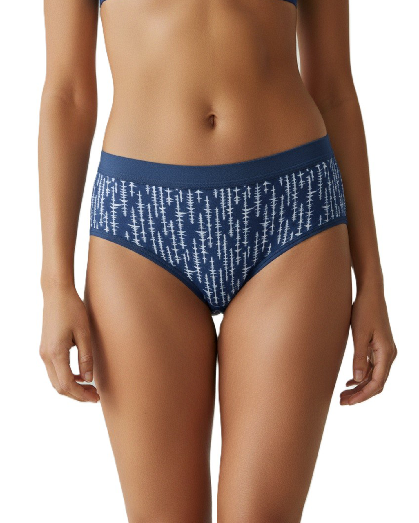 Pack of 2 Women’s Mid-Rise Lycra Panties – Blue & Brown with White Lining