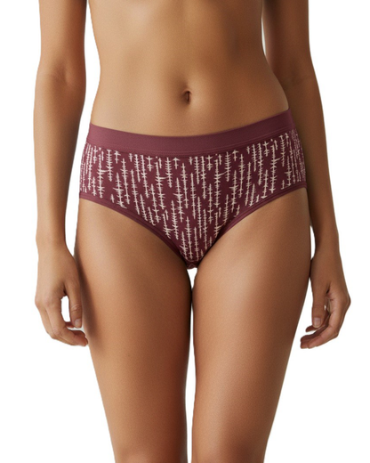 Pack of 3 Women’s Mid-Rise Lycra Panties – Blue, Brown & Green with White Lining Design