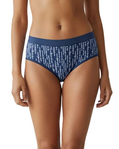 Pack of 2 Women's Mid-Rise Lycra Panties - Blue & Green with White Lining Design