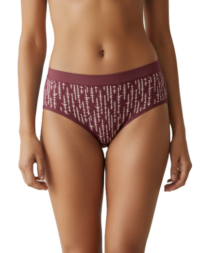 Pack of 2 Women’s Mid-Rise Lycra Panties – Brown & Green with White Lining Design