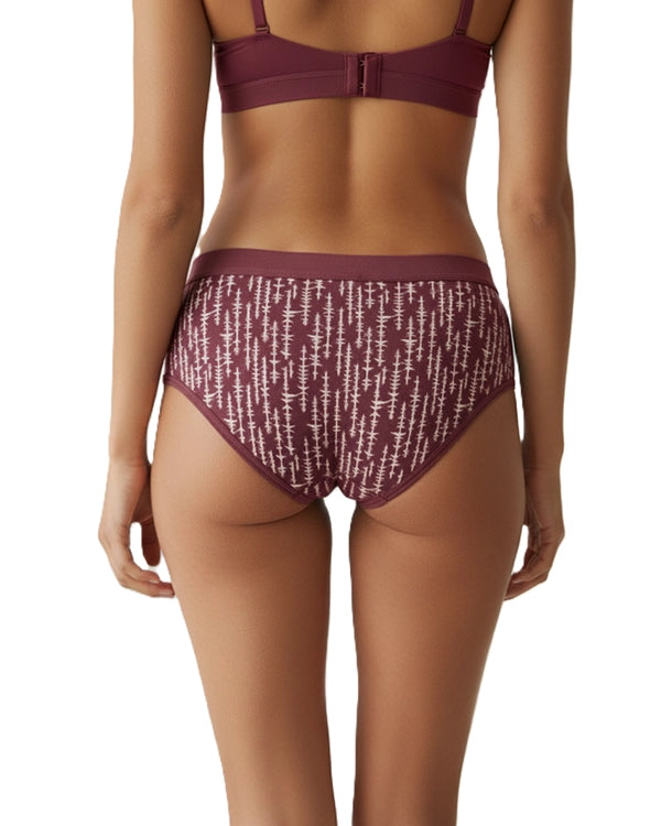 Pack of 2 Women's Mid-Rise Lycra Panties - Brown & Green with White Lining Design