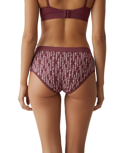 Pack of 2 Women's Mid-Rise Lycra Panties - Brown & Green with White Lining Design