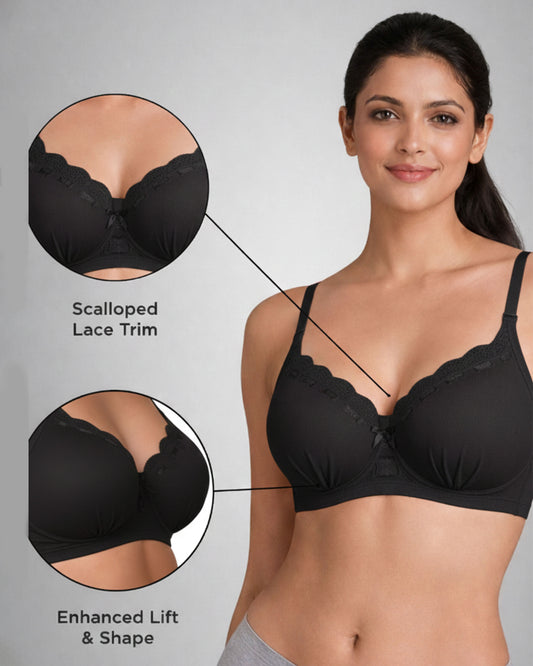 Heavy Padded Seamless Push Up Wired Full Coverage Polyester Bra for Women