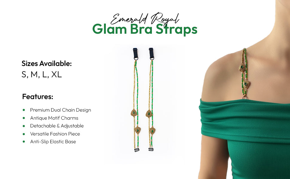 Pack of 2 Adjustable Beaded Bra Straps – Replacement Straps for Women