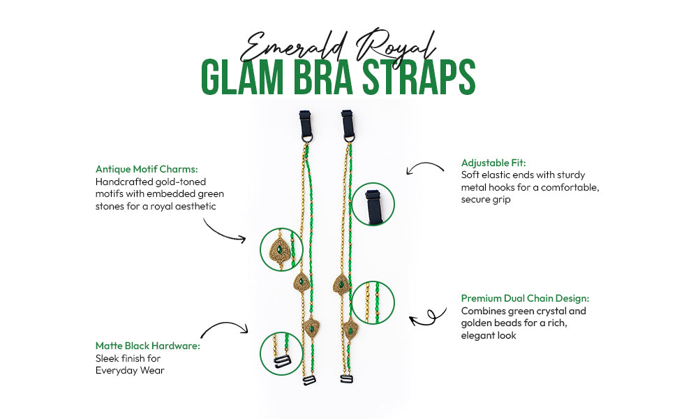 Pack of 2 Adjustable Beaded Bra Straps – Replacement Straps for Women