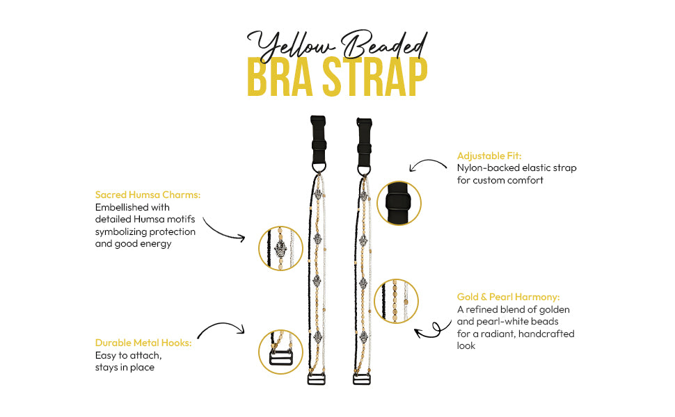 Pack of 2 Adjustable Beaded Bra Straps – Replacement Straps for Women