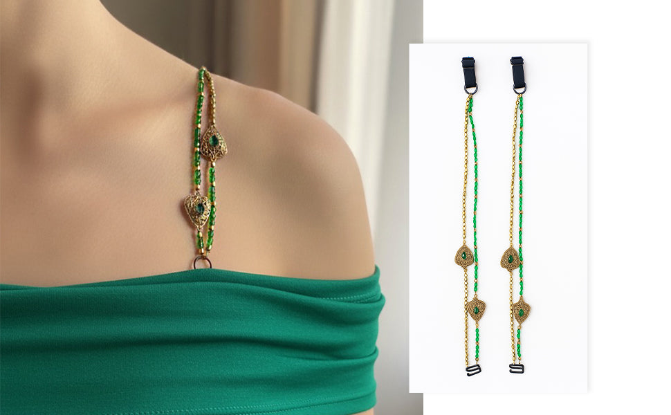 Pack of 2 Adjustable Beaded Bra Straps – Replacement Straps for Women